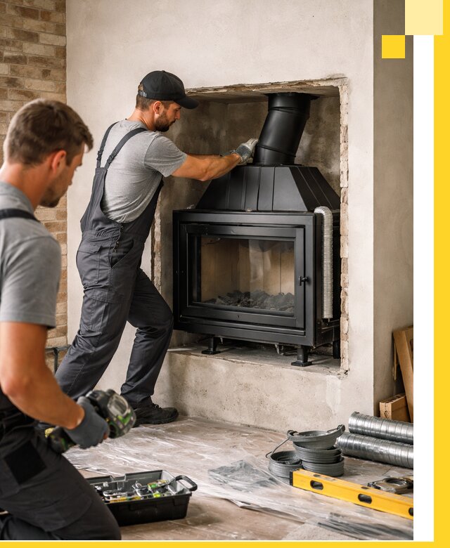Установка каминных топок в Городце: монтаж, подключение