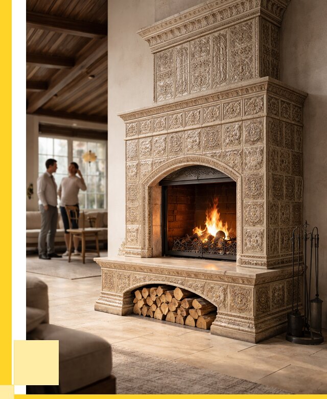 Купить изразцовый камин в Городце от 253075 р. | ЭриданГрд