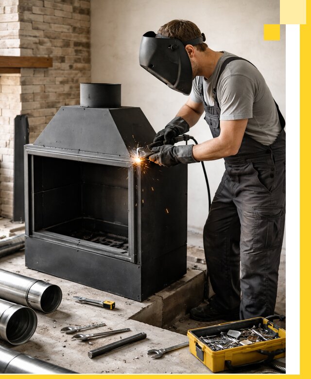 Продажа и установка металлических каминов в Городце под ключ