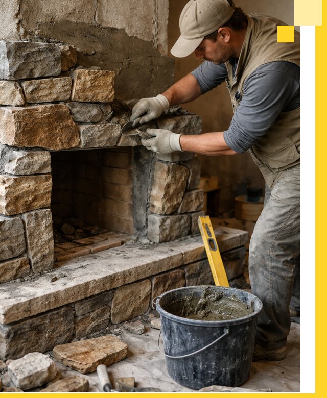 Изготовление и установка каменных каминов под ключ в Городце