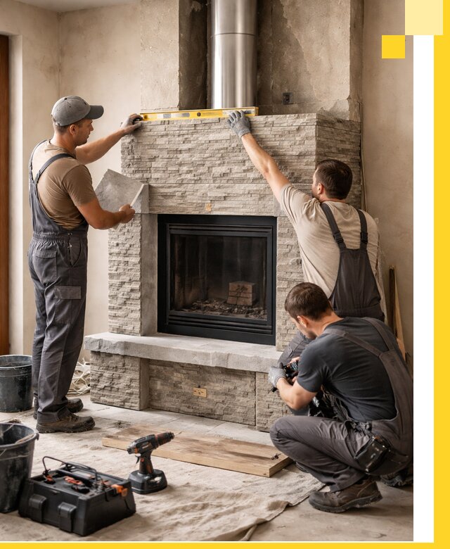 Профессиональный монтаж каминов под ключ в Городце для дома