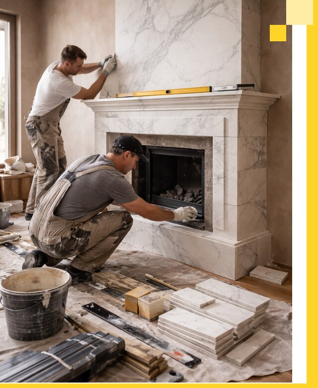 Отделка каминов в Городце качественные облицовочные работы