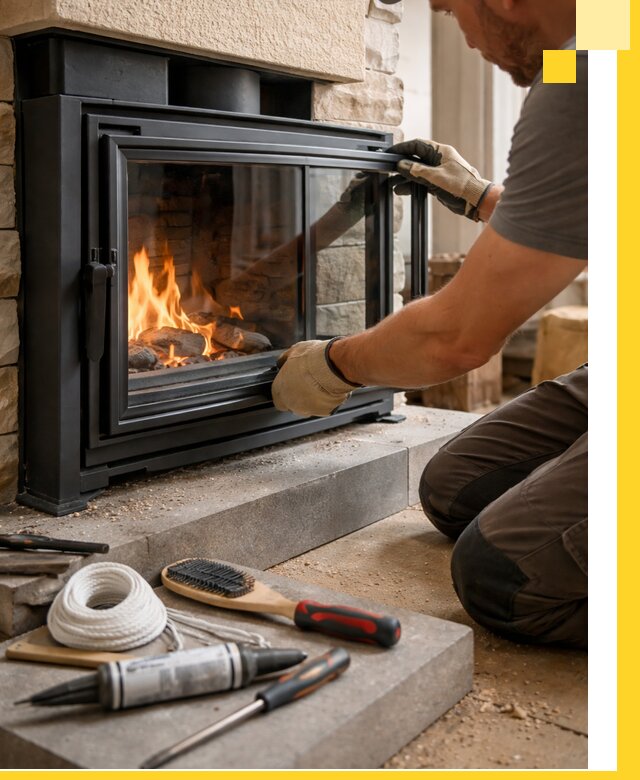 Производство, монтаж и доставка каминов со стеклом в Городце