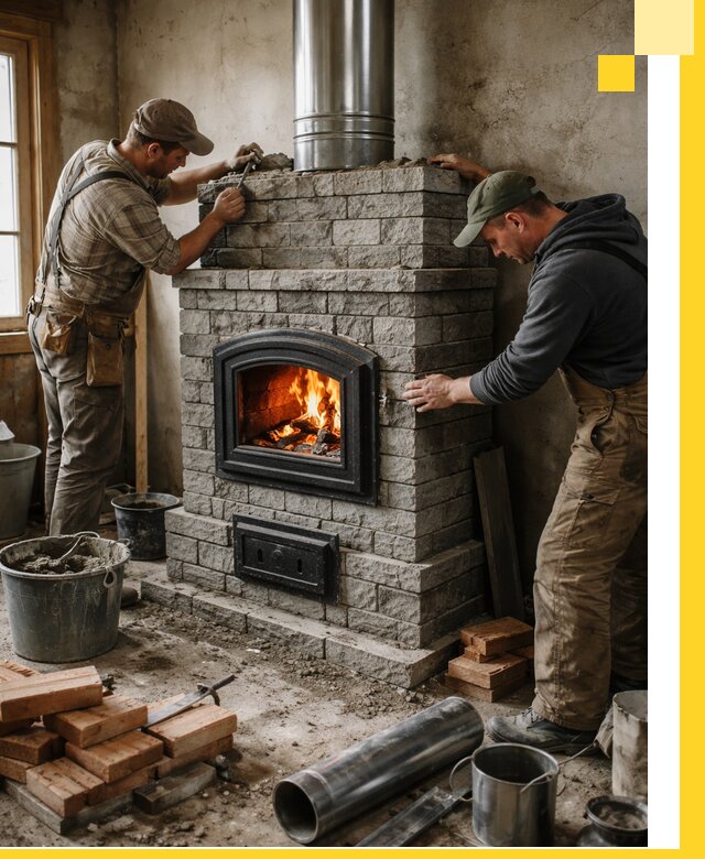 Производство, поставка и монтаж дровяных печей в Городце