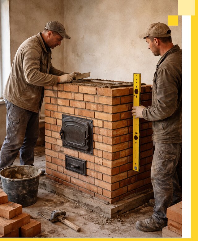 Отопительные печи под ключ в Городце, установка и сборка