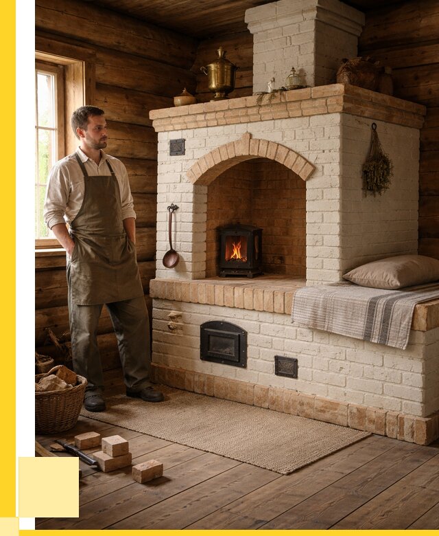 Русские печи с лежанкой под ключ в Городце от 151845 р. ЭриданГрд