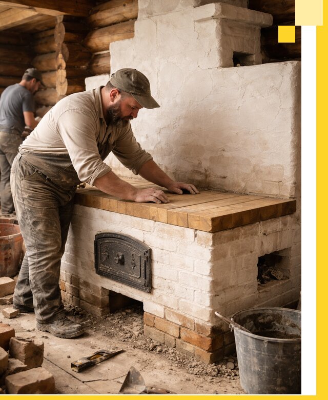 Проектирование и установка русской печи с лежанкой в Городце