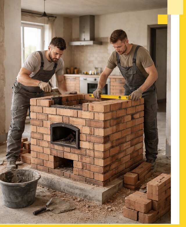 Установка и монтаж печей в частном доме в Городце под ключ