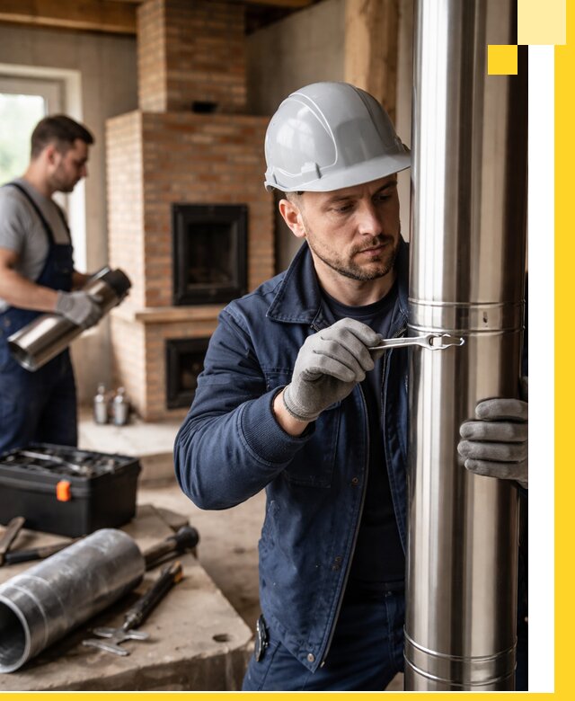 Профессиональный монтаж дымоходов для печей в Городце