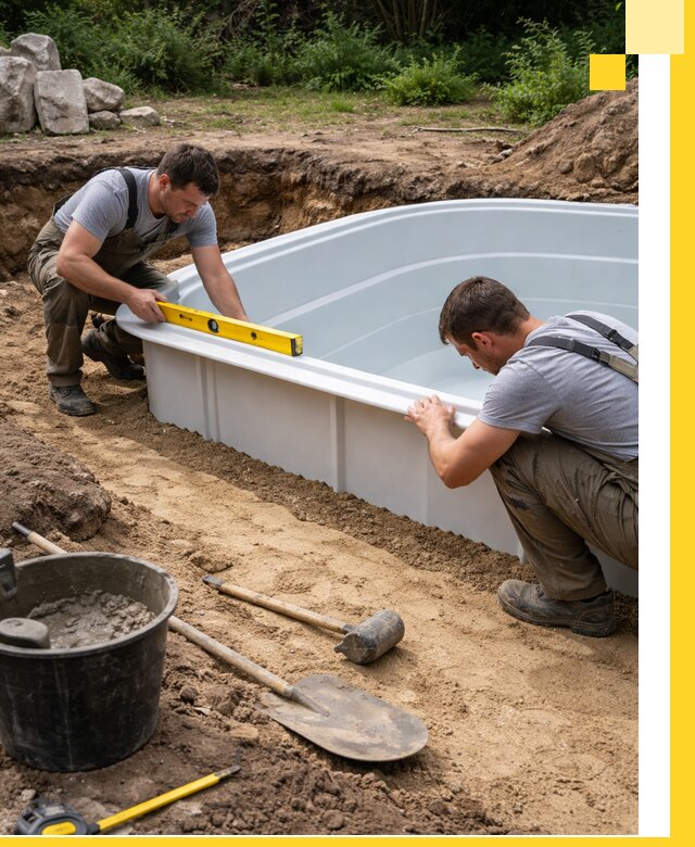 Производство и установка пластиковых бассейнов в Городце под ключ