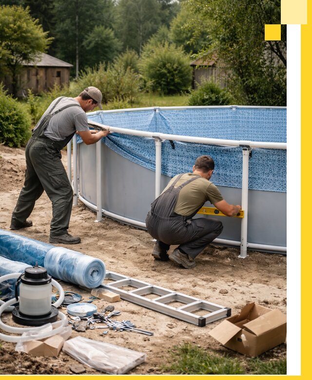 Установка и монтаж каркасных бассейнов в Городце под ключ