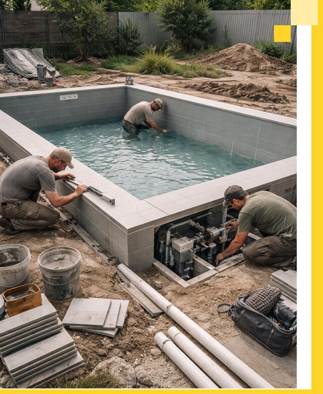 Строительство и монтаж бассейнов для дачи под ключ в Городце