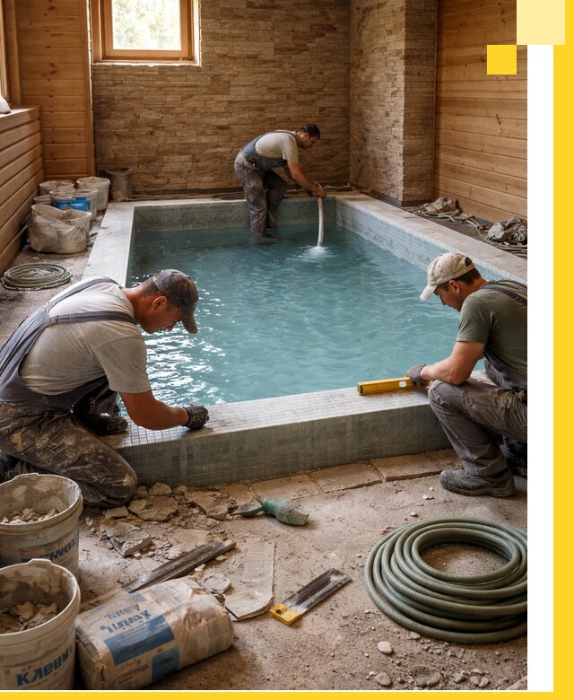 Проектирование и строительство бассейнов для бани в Городце