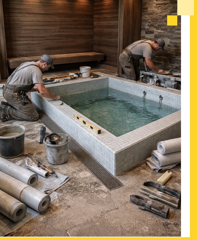 Установка и строительство бассейнов для сауны в Городце