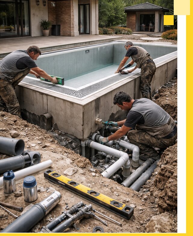 Строительство переливных бассейнов в Городце под ключ