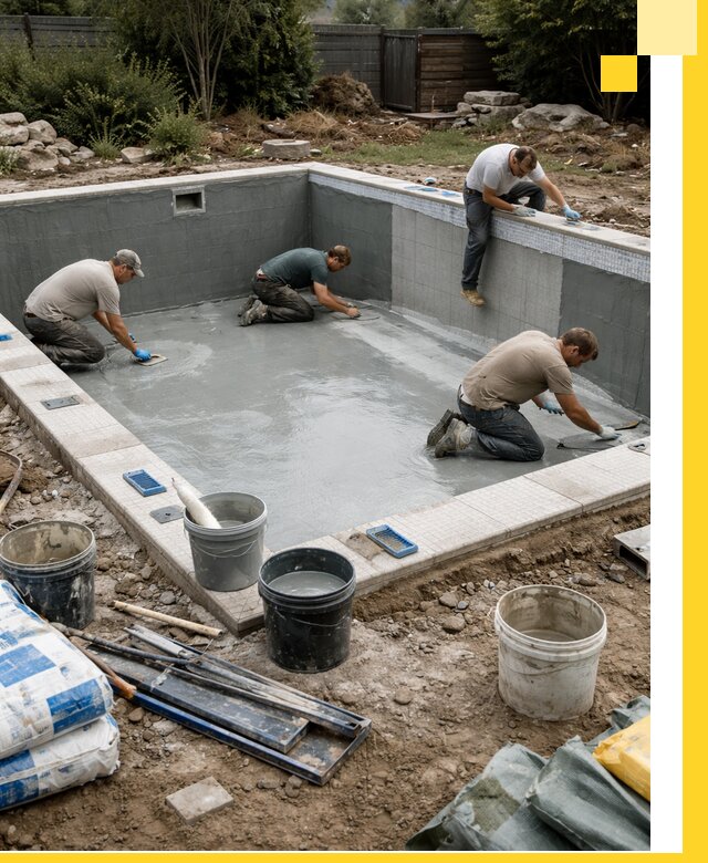 Изготовление и монтаж чаши бассейна под ключ в Городце