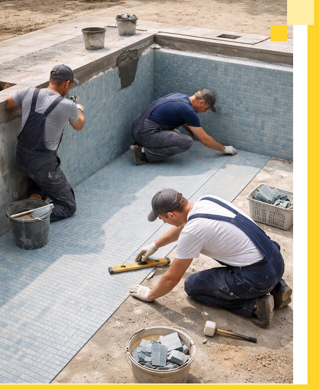 Укладка и установка плитки для бассейнов под ключ в Городце