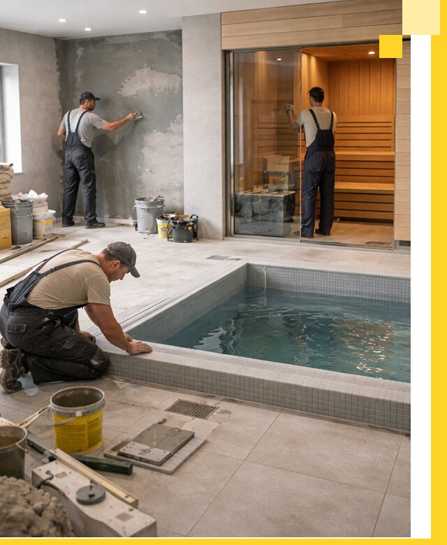 Проектирование и строительство сауны с бассейном в Городце