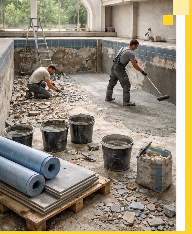 Реконструкция бассейнов в Городце: ремонт, гидроизоляция