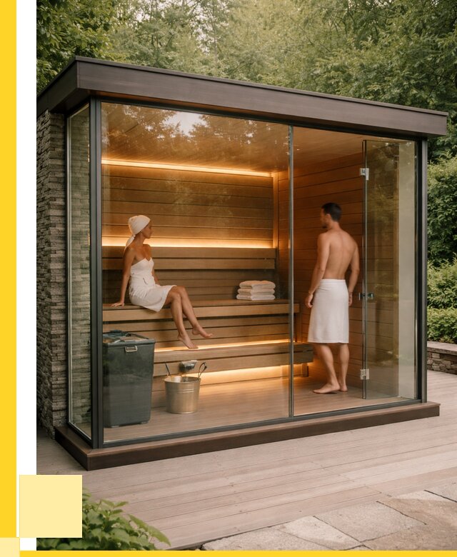 Сауна стеклянная и двери для сауны в Городце от 253075 р. | ЭриданГрд