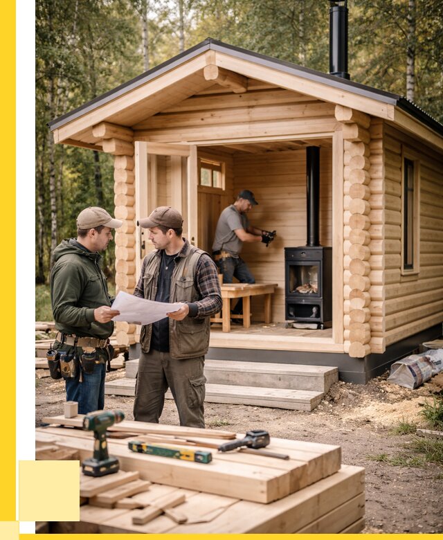 Монтаж бань под ключ в Городце — от 202460 р. | ЭриданГрд