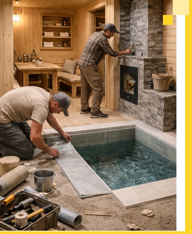 Строительство бань с комнатой отдыха под ключ в Городце