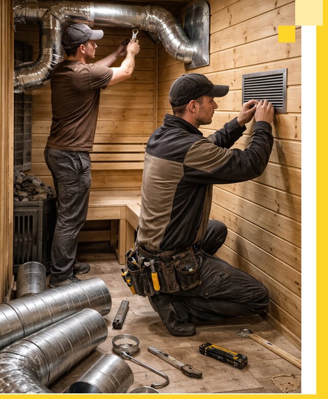 Проектирование и монтаж вентиляции бани в Городце под ключ