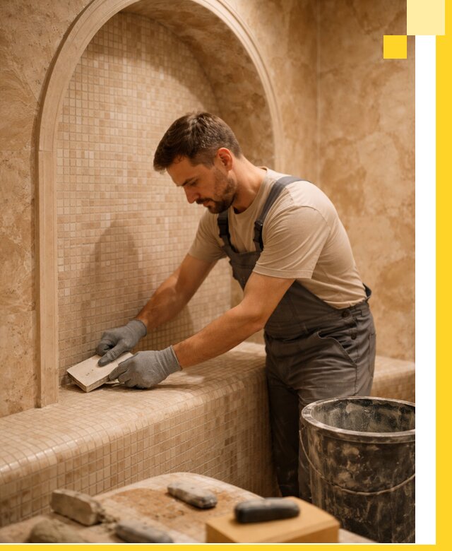 Профессиональная отделка хамамов с мозаикой под ключ в Городце